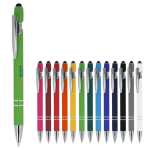 Balpen van gerecycled aluminium met stevige clip en zwarte inkt
