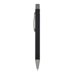 Aluminium pen met soft touch, slanke body en zwarte inkt kleur zwart derde weergave