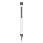 Aluminium pen met soft touch, slanke body en zwarte inkt kleur wit tweede weergave