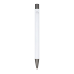 Aluminium pen met soft touch, slanke body en zwarte inkt kleur wit vierde weergave