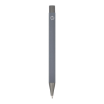Aluminium pen met soft touch, slanke body en zwarte inkt kleur grijs tweede weergave