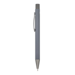Aluminium pen met soft touch, slanke body en zwarte inkt kleur grijs derde weergave