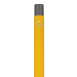 Aluminium pen met soft touch, slanke body en zwarte inkt kleur geel zesde weergave
