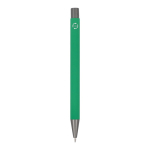 Aluminium pen met soft touch, slanke body en zwarte inkt kleur groen vierde weergave
