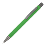 Aluminium pen met soft touch, slanke body en zwarte inkt kleur limoen groen