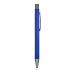 Aluminium pen met soft touch, slanke body en zwarte inkt kleur donkerblauw vijfde weergave