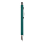 Aluminium pen met soft touch, slanke body en zwarte inkt kleur donkergroen vijfde weergave