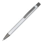 Aluminium pen met soft touch, slanke body en zwarte inkt