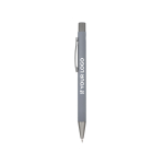 Aluminium pen met soft touch, slanke body en zwarte inkt met afdrukgebied