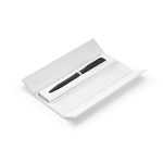 Draaibare pen van gerecycled aluminium met zwarte inkt kleur zwart weergave in doos