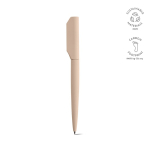 Draaibare pen van gerecycled aluminium met zwarte inkt kleur champagne