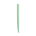 Draaibare pen van gerecycled aluminium met zwarte inkt kleur pastel groen achter weergave
