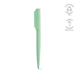 Draaibare pen van gerecycled aluminium met zwarte inkt kleur pastel groen