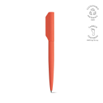 Draaibare pen van gerecycled aluminium met zwarte inkt kleur zalm