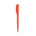 Draaibare pen van gerecycled aluminium met zwarte inkt kleur zalm