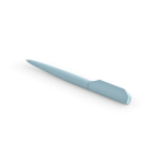 Draaibare pen van gerecycled aluminium met zwarte inkt kleur pastel blauw vierde weergave