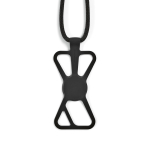 Verstelbare nylon lanyard tot 150 cm om je mobiel te dragen kleur zwart vooraanzicht