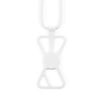 Verstelbare nylon lanyard tot 150 cm om je mobiel te dragen kleur wit vooraanzicht