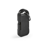 Ultracompacte draagbare plastic oplader sleutelhanger 1.000mAh kleur zwart