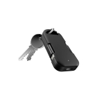 Ultracompacte draagbare plastic oplader sleutelhanger 1.000mAh kleur zwart vierde weergave