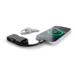 Ultracompacte draagbare plastic oplader sleutelhanger 1.000mAh kleur zwart vijfde weergave
