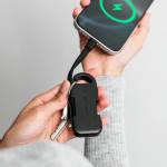 Ultracompacte draagbare plastic oplader sleutelhanger 1.000mAh kleur zwart zevende weergave