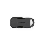 Ultracompacte draagbare plastic oplader sleutelhanger 1.000mAh kleur zwart vooraanzicht