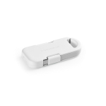 Ultracompacte draagbare plastic oplader sleutelhanger 1.000mAh kleur wit tweede weergave