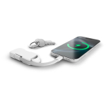 Ultracompacte draagbare plastic oplader sleutelhanger 1.000mAh kleur wit vijfde weergave