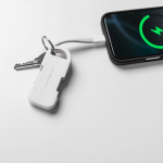 Ultracompacte draagbare plastic oplader sleutelhanger 1.000mAh kleur wit zesde weergave