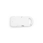 Ultracompacte draagbare plastic oplader sleutelhanger 1.000mAh kleur wit achter weergave