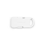 Ultracompacte draagbare plastic oplader sleutelhanger 1.000mAh kleur wit vooraanzicht