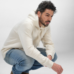 Unisex hoodie van biologisch katoen 300 g/m² kleur beige sfeerweegave