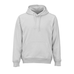 Unisex hoodie van biologisch katoen 300 g/m² kleur lichtgrijs vooraanzicht