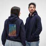 Unisex hoodie van biologisch katoen 300 g/m² kleur marineblauw sfeerweegave