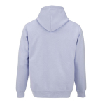 Unisex hoodie van biologisch katoen 300 g/m² kleur pastel blauw achter weergave