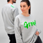 Unisex sweater kleur lichtgrijs tweede sfeerweergave