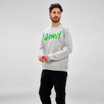 Unisex sweater kleur lichtgrijs vierde sfeerweergave
