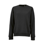 Katoenen dames sweater met ronde hals 300 g/m² Waikiki kleur zwart vooraanzicht