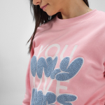 Katoenen dames sweater met ronde hals 300 g/m² Waikiki kleur roze sfeerweegave