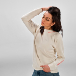Katoenen dames sweater met ronde hals 300 g/m² Waikiki kleur beige vierde sfeerweergave