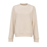 Katoenen dames sweater met ronde hals 300 g/m² Waikiki kleur beige vooraanzicht