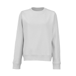 Katoenen dames sweater met ronde hals 300 g/m² Waikiki kleur lichtgrijs vooraanzicht