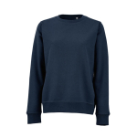Katoenen dames sweater met ronde hals 300 g/m² Waikiki kleur marineblauw vooraanzicht