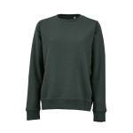 Katoenen dames sweater met ronde hals 300 g/m² Waikiki kleur donkergroen vooraanzicht