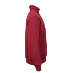 Unisex sweater van biologisch katoen met 1/4 rits 340g/m² Malibu kleur bordeaux tweede weergave