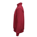 Unisex sweater van biologisch katoen met 1/4 rits 340g/m² Malibu kleur bordeaux derde weergave