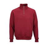 Unisex sweater van biologisch katoen met 1/4 rits 340g/m² Malibu kleur bordeaux vooraanzicht