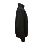 Unisex sweater van biologisch katoen met 1/4 rits 340g/m² Malibu kleur zwart tweede weergave