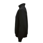 Unisex sweater van biologisch katoen met 1/4 rits 340g/m² Malibu kleur zwart derde weergave